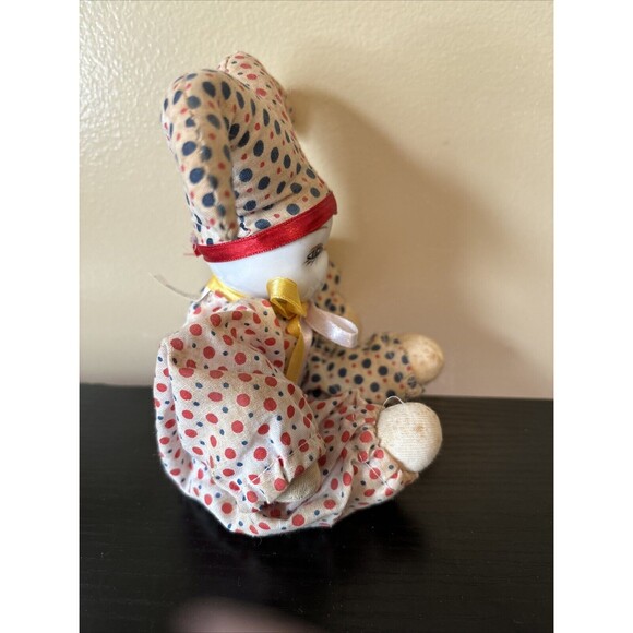 Vintage Harlequin Doll with China Head about 8 inches-Halloween-collector-Preown - Picture 6 of 10